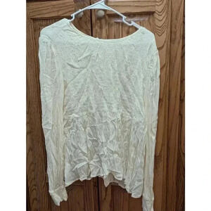 Short sleeve smocked cream  top by Love Sadie size L